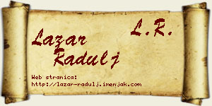 Lazar Radulj vizit kartica